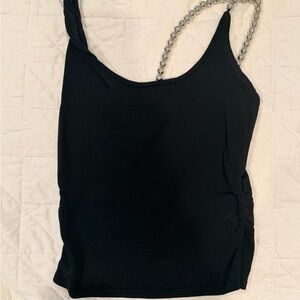 Zara Black Tank Top with Bead Straps